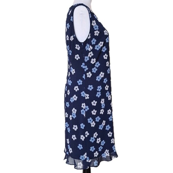 KARL LAGERFELD NAVY FLORAL DRESS SIZE 8 - Picture 4 of 6